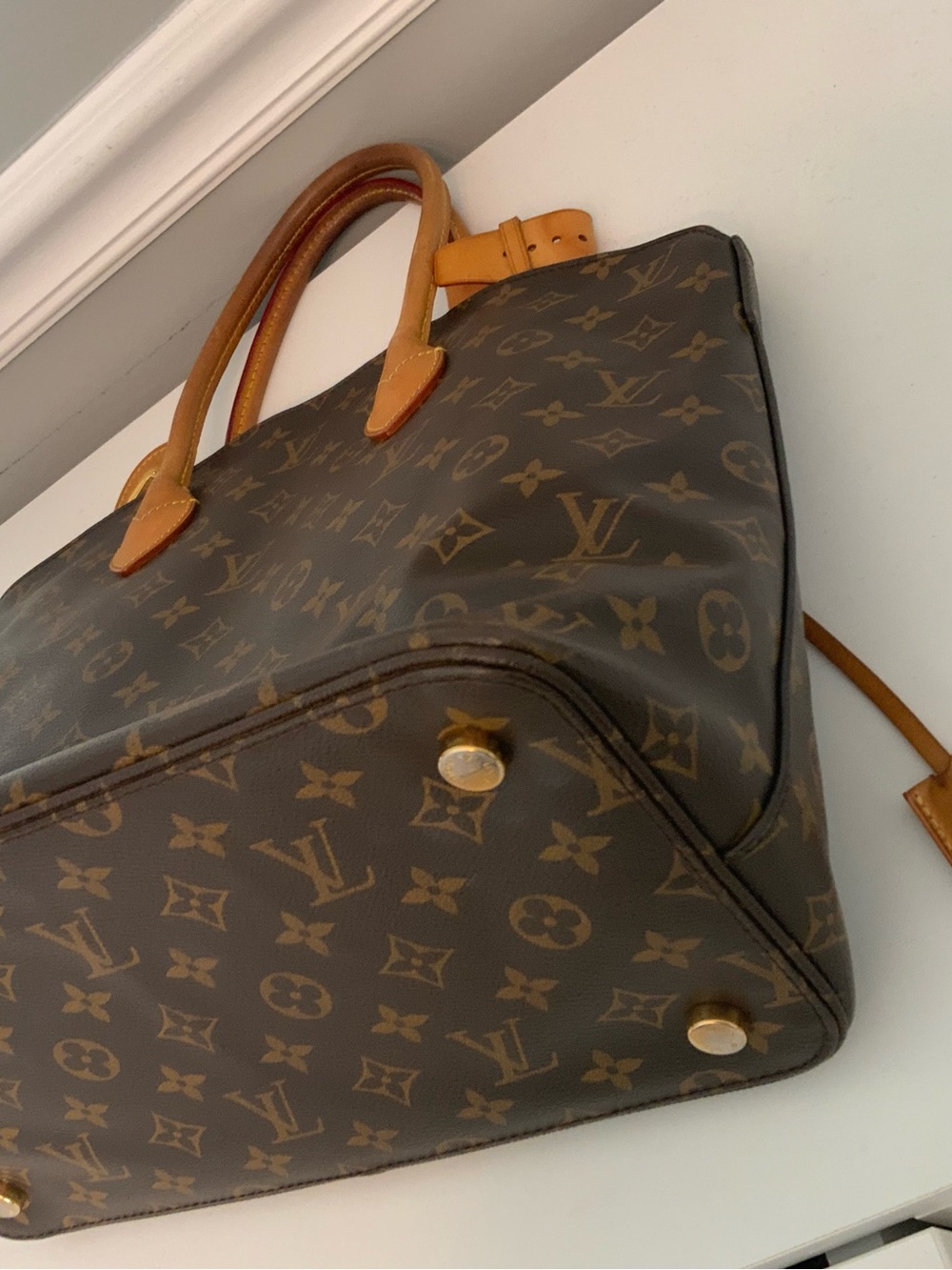 Louis Vuitton Lockit  Monogram Canvas Large Tote with Natural Leather Trim - Picture 6 of 16
